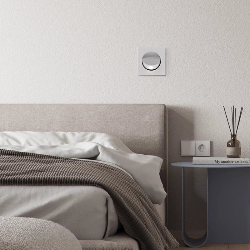 Round Square Aluminum Living Wall Lamp