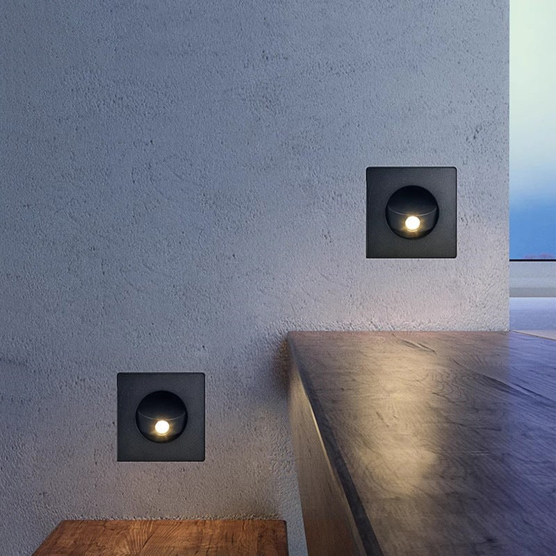 Round Square Aluminum Living Wall Lamp