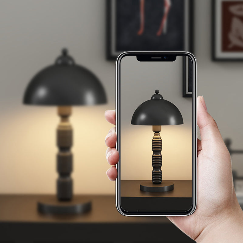 Half Round Column Iron Table Lamp