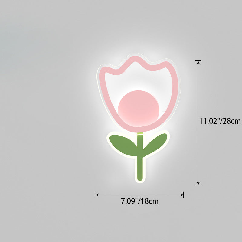 Tulip Flower Acrylic Iron Wall Lamp