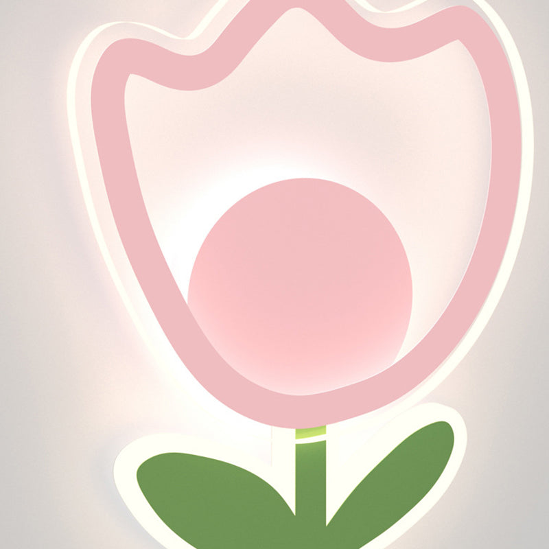 Tulip Flower Acrylic Iron Wall Lamp