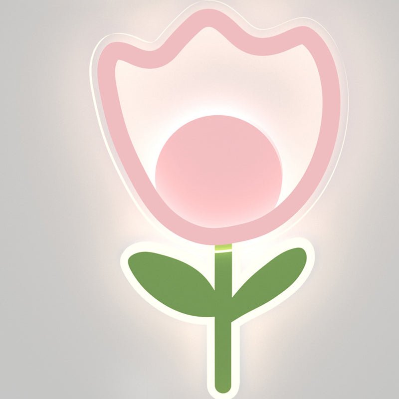Tulip Flower Acrylic Iron Wall Lamp