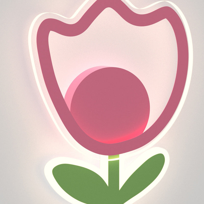 Tulip Flower Acrylic Iron Wall Lamp