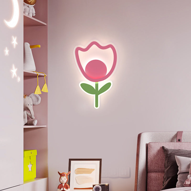 Tulip Flower Acrylic Iron Wall Lamp