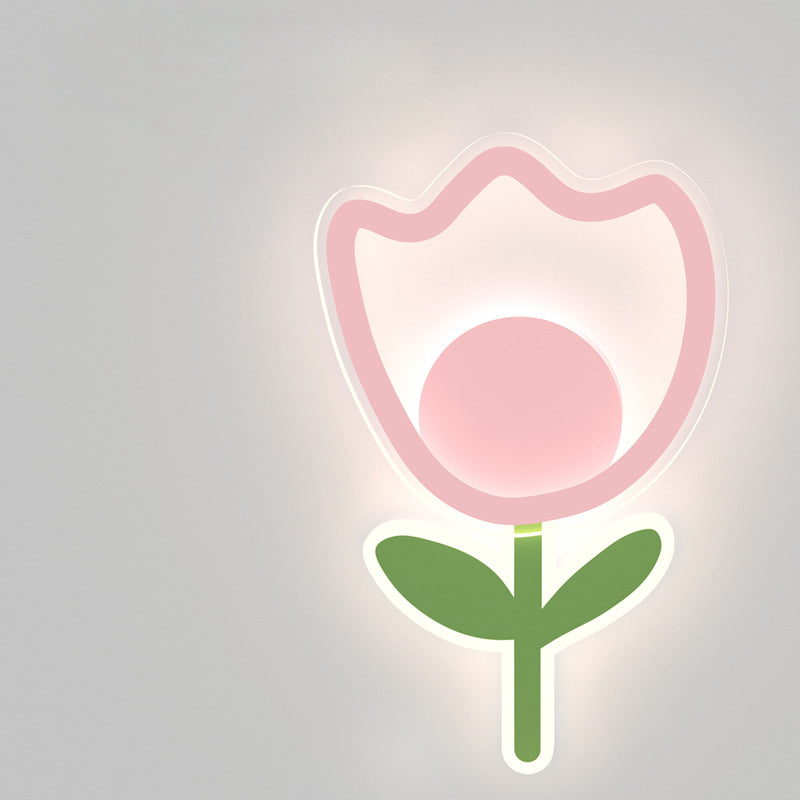 Tulip Flower Acrylic Iron Wall Lamp