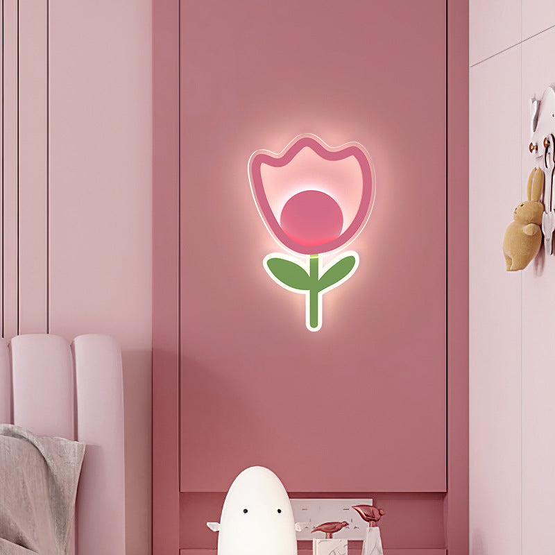 Tulip Flower Acrylic Iron Wall Lamp