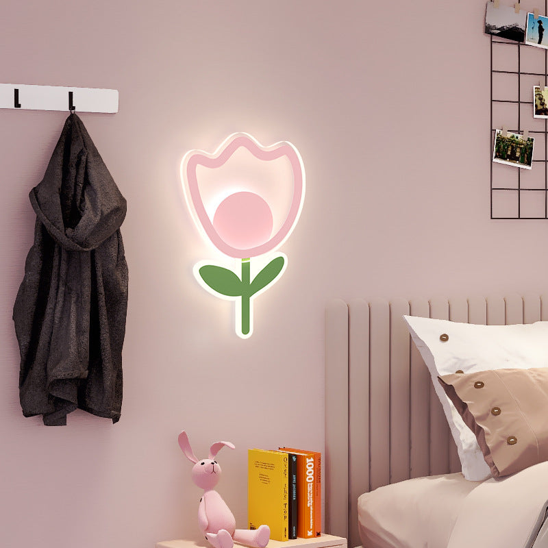 Tulip Flower Acrylic Iron Wall Lamp