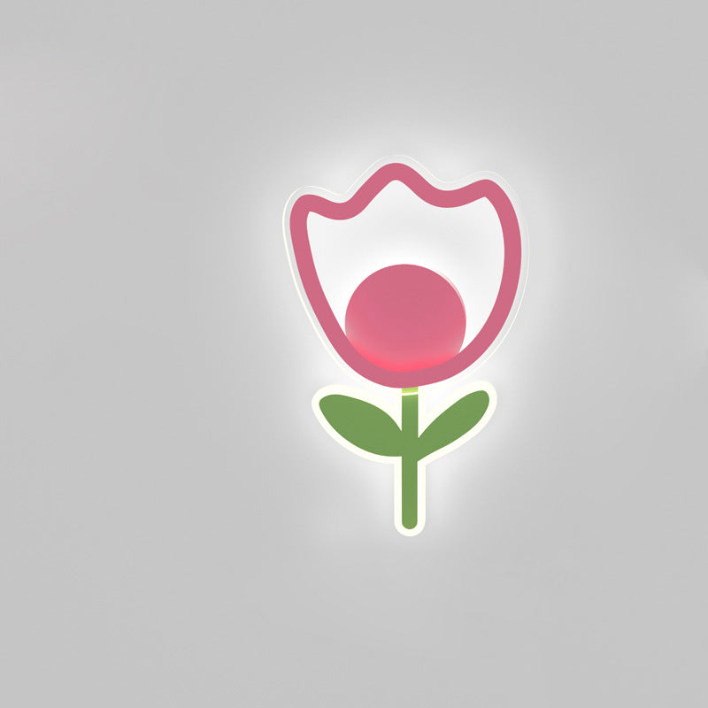 Tulip Flower Acrylic Iron Wall Lamp