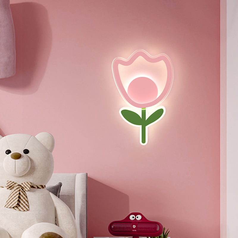 Tulip Flower Acrylic Iron Wall Lamp