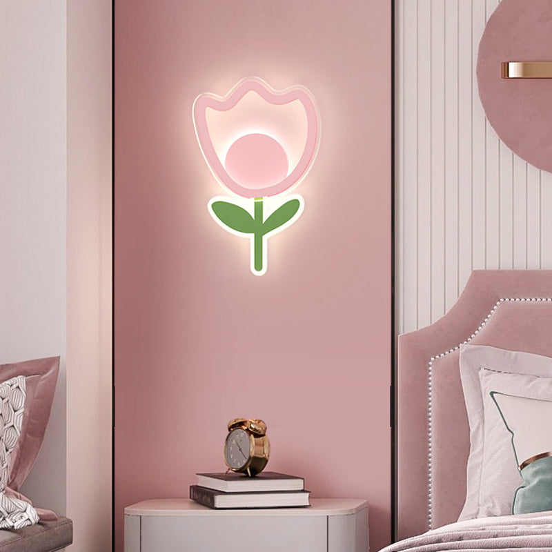 Tulip Flower Acrylic Iron Wall Lamp