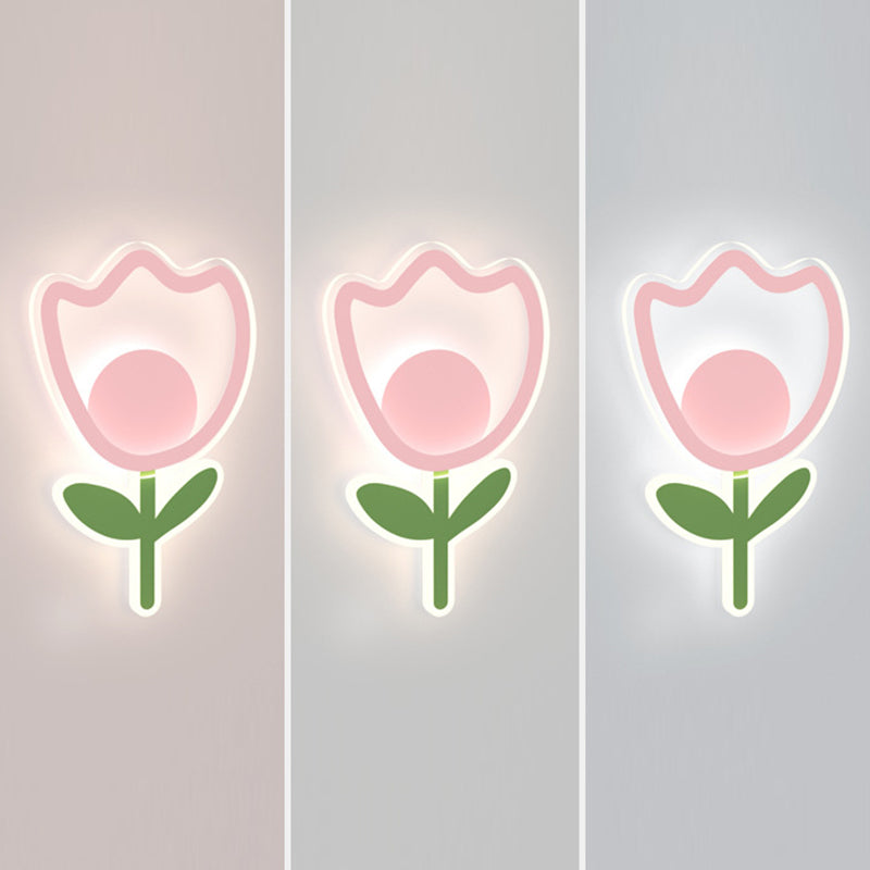 Tulip Flower Acrylic Iron Wall Lamp