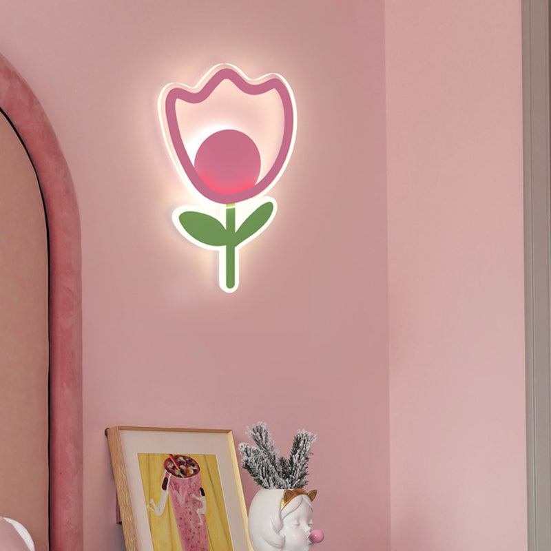 Tulip Flower Acrylic Iron Wall Lamp