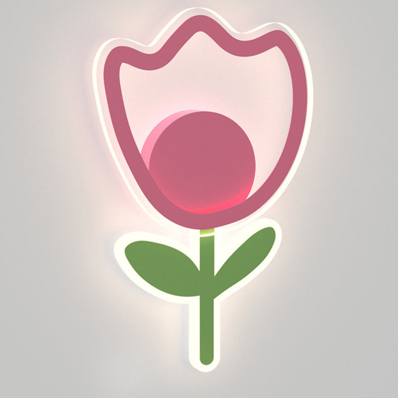 Tulip Flower Acrylic Iron Wall Lamp