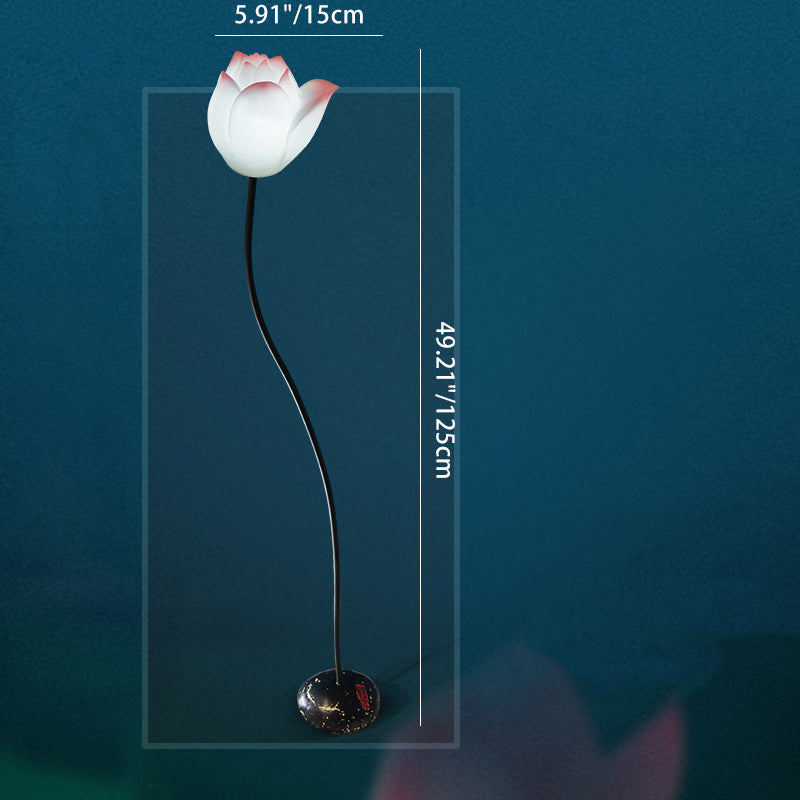 Small Lotus Round Resin Floor Lamp
