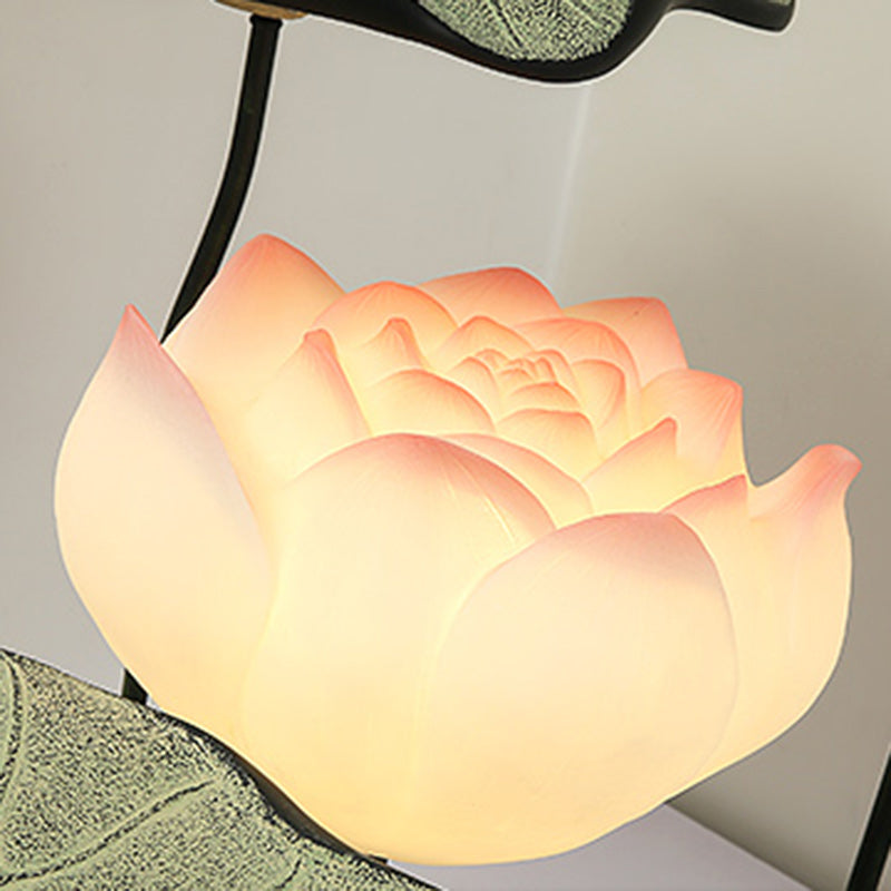 Round Lotus Flower Resin Floor Lamp