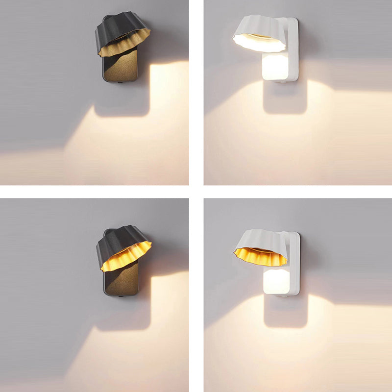Distressed Round Square Aluminum Outdoor Light