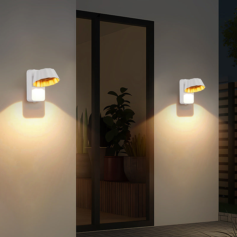 Distressed Round Square Aluminum Outdoor Light