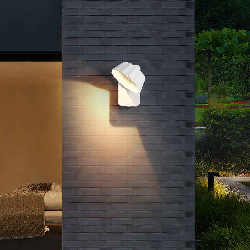 Distressed Round Square Aluminum Outdoor Light