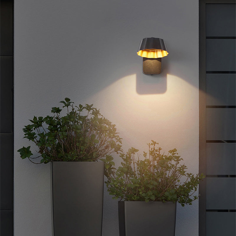 Distressed Round Square Aluminum Outdoor Light