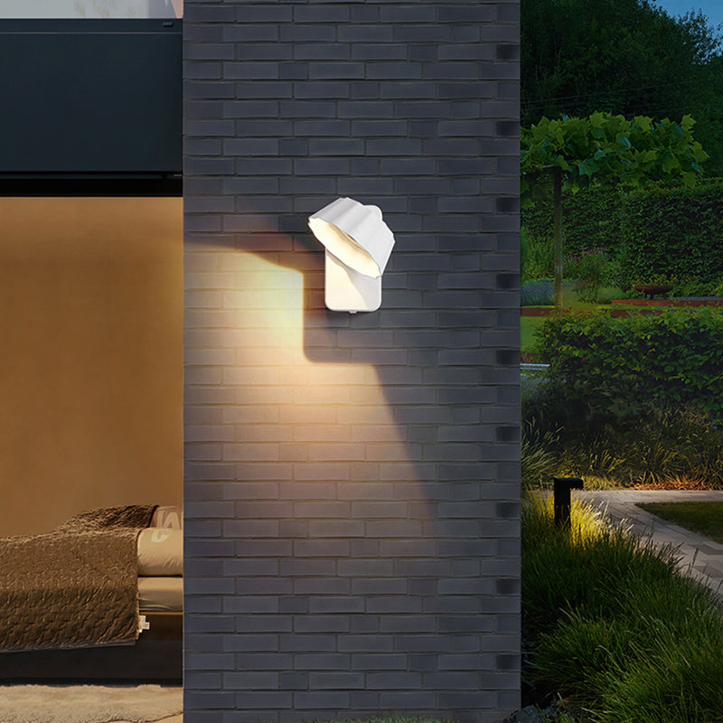Distressed Round Square Aluminum Outdoor Light
