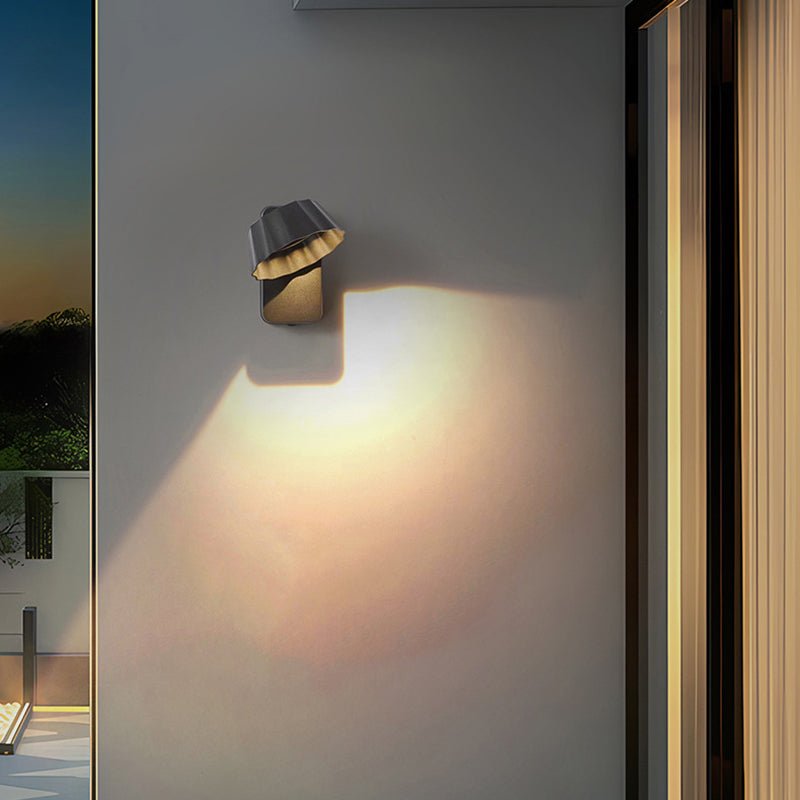Distressed Round Square Aluminum Outdoor Light