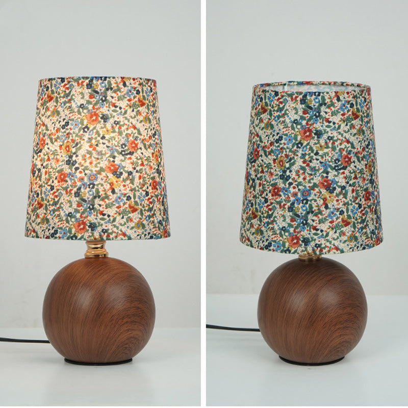 Crushed Flower Round Orb Table Lamp