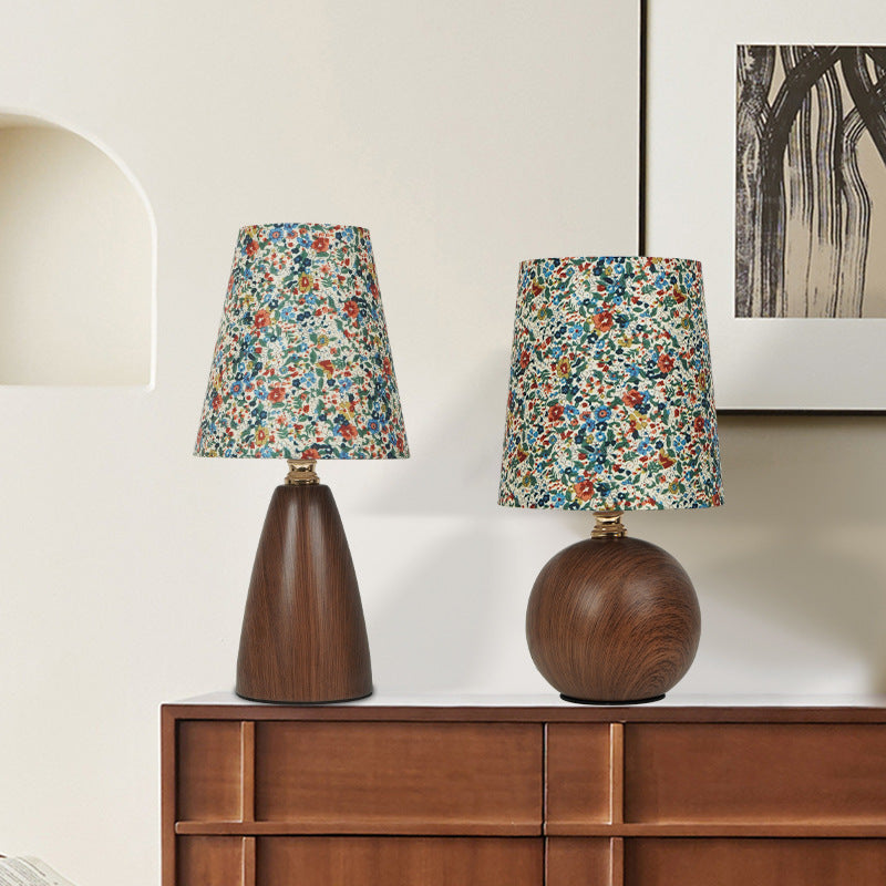 Crushed Flower Round Orb Table Lamp