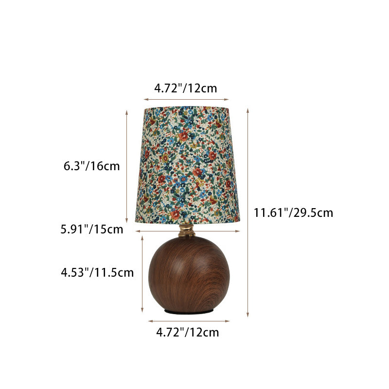 Crushed Flower Round Orb Table Lamp