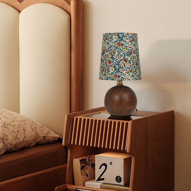 Crushed Flower Round Orb Table Lamp