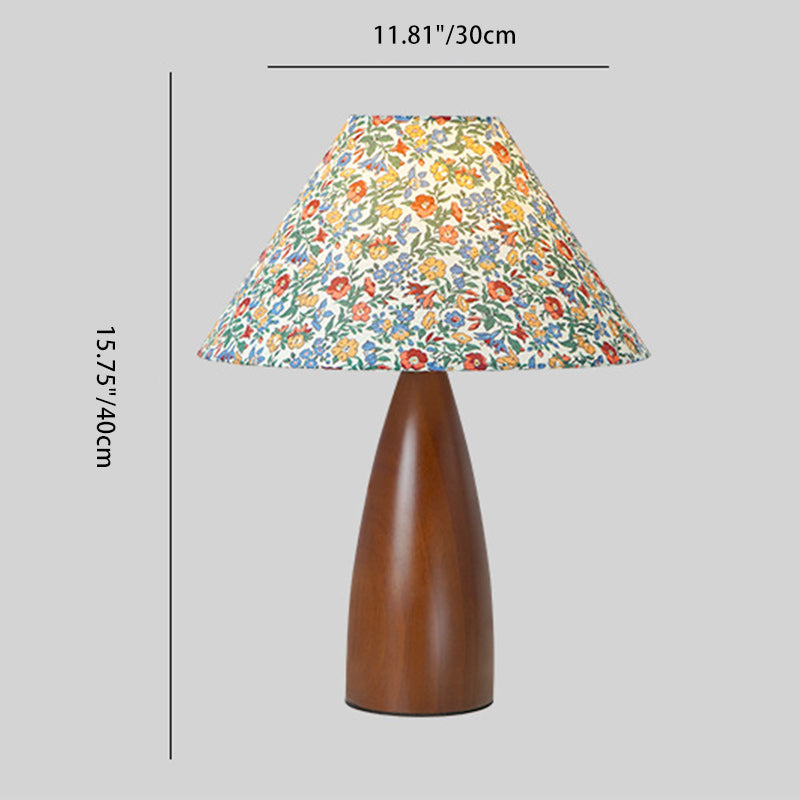 Crushed Cone Cylinder Fabric Table Lamp