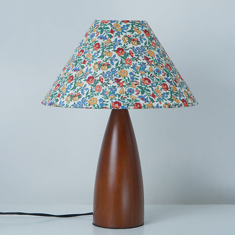 Crushed Cone Cylinder Fabric Table Lamp