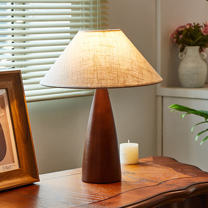 Crushed Cone Cylinder Fabric Table Lamp