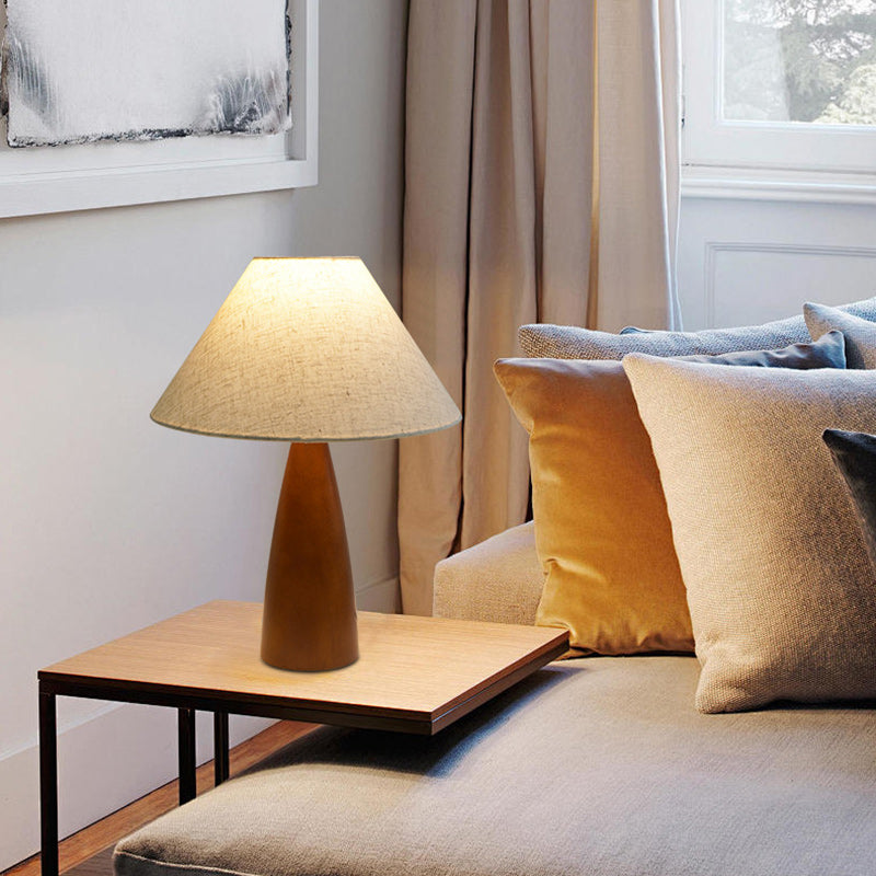 Crushed Cone Cylinder Fabric Table Lamp
