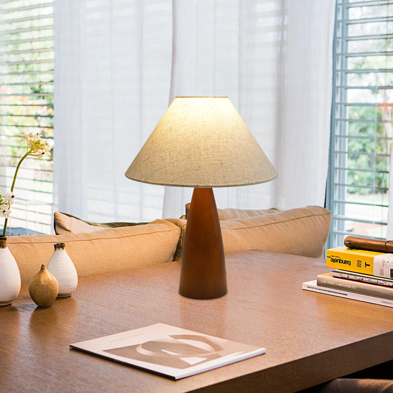 Crushed Cone Cylinder Fabric Table Lamp