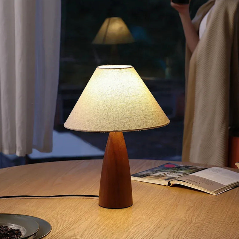 Crushed Cone Cylinder Fabric Table Lamp