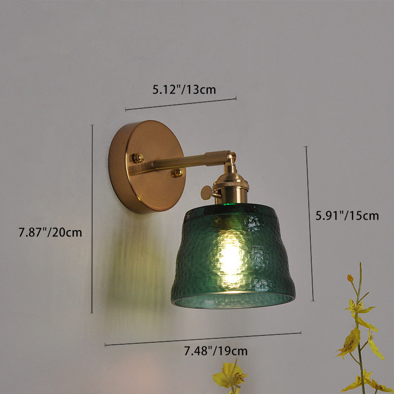 Straw Hat Green Flower Wall Lamp