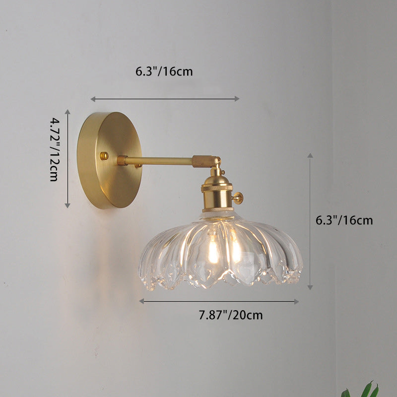 Straw Hat Green Flower Wall Lamp