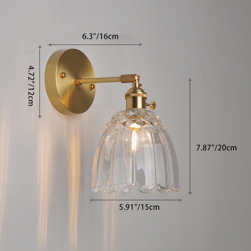 Straw Hat Green Flower Wall Lamp