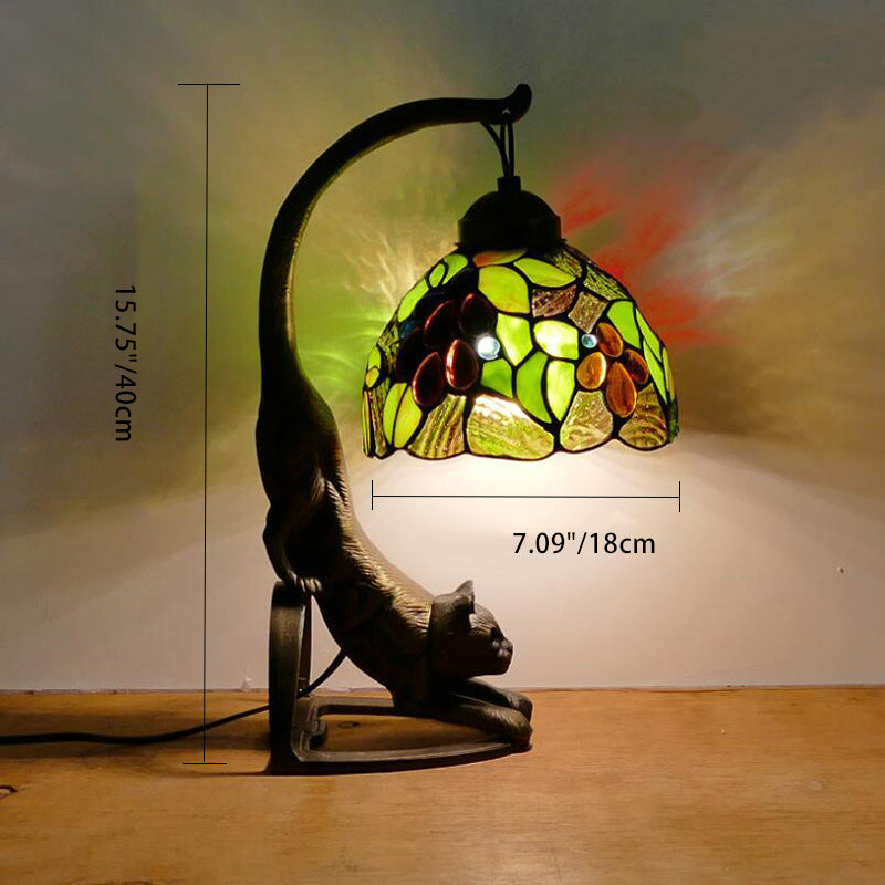 Grape Leaf Curved Round Table Lamp