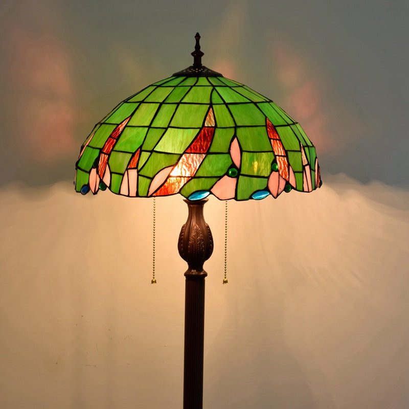 Umbrella Round Glass Resin 3-Light Floor Lamp