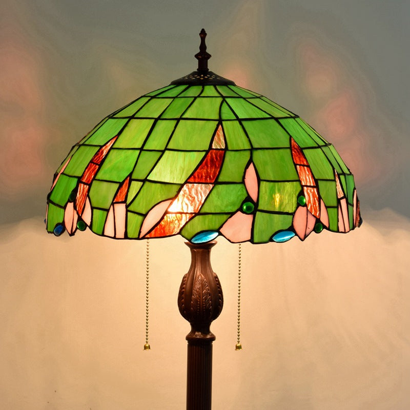 Umbrella Round Glass Resin 3-Light Floor Lamp