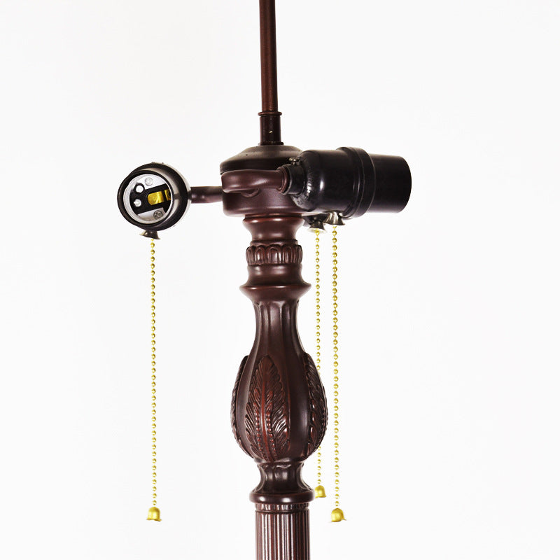 Umbrella Round Glass Resin 3-Light Floor Lamp