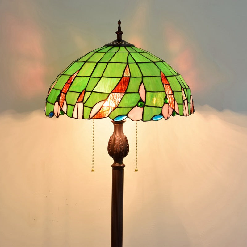 Umbrella Round Glass Resin 3-Light Floor Lamp