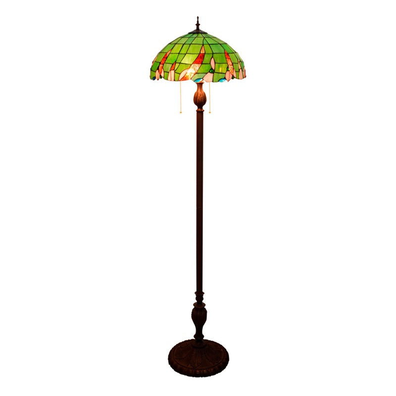 Umbrella Round Glass Resin 3-Light Floor Lamp