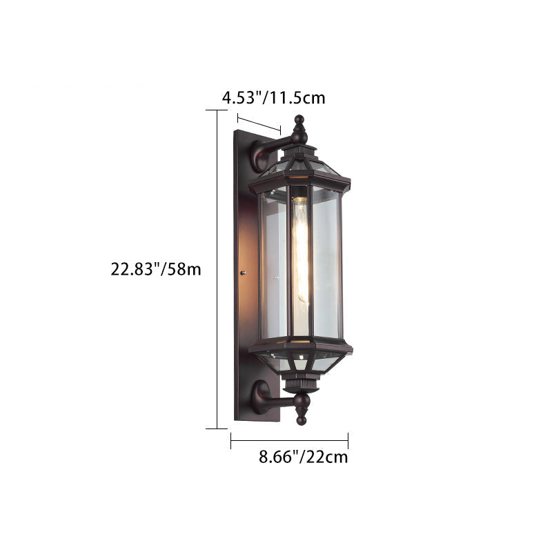 Octagonal Square Glass Aluminum Outdoor Light