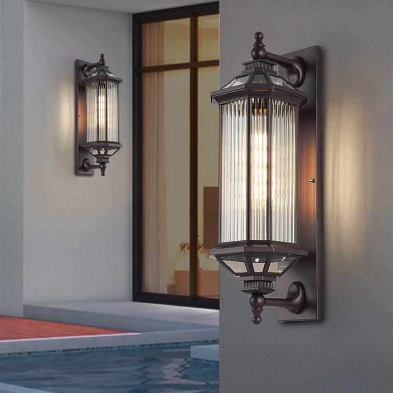 Octagonal Square Glass Aluminum Outdoor Light