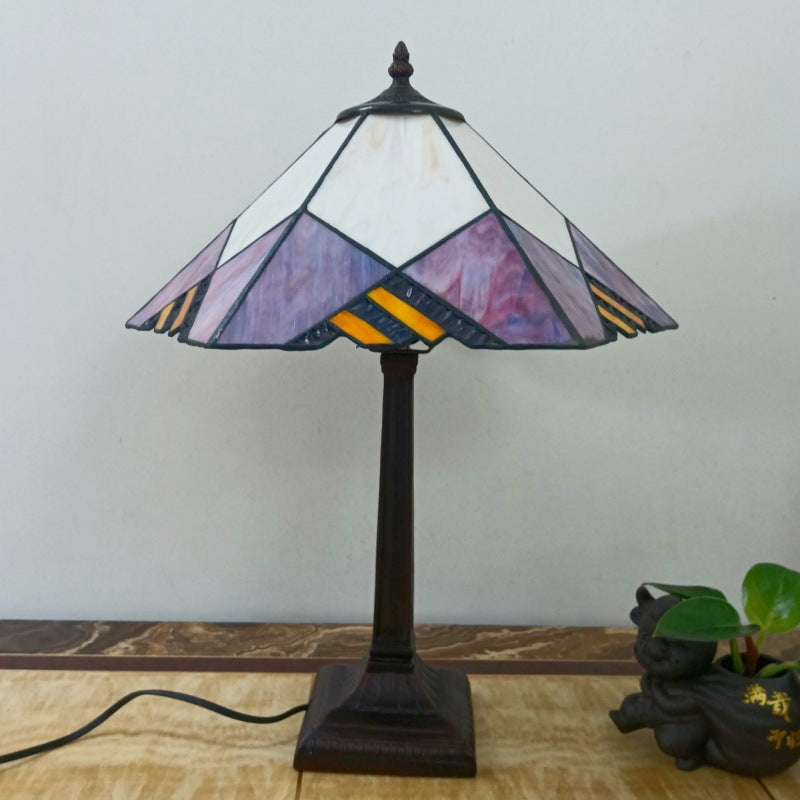 Conical Square Glass Resin Table Lamp