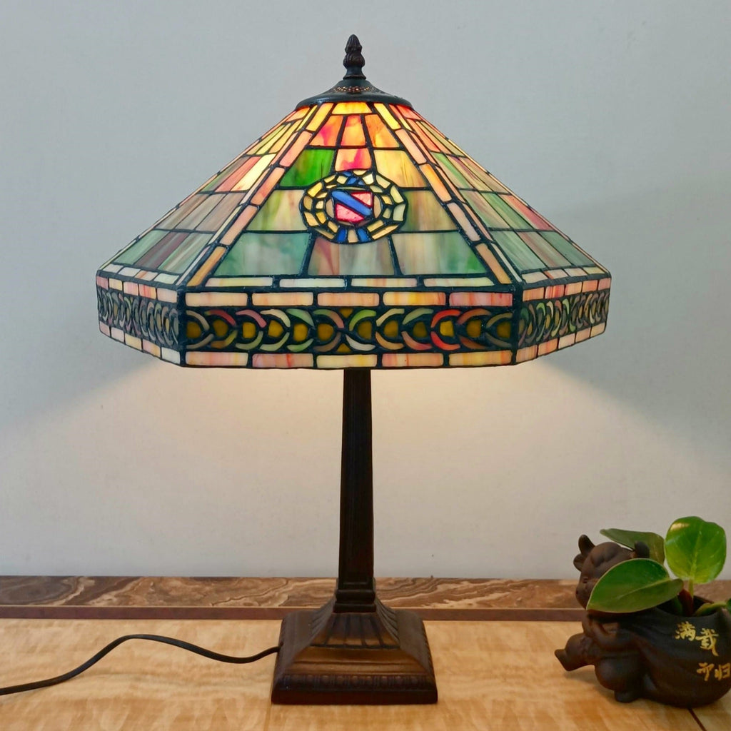Conical Square Glass Resin Table Lamp