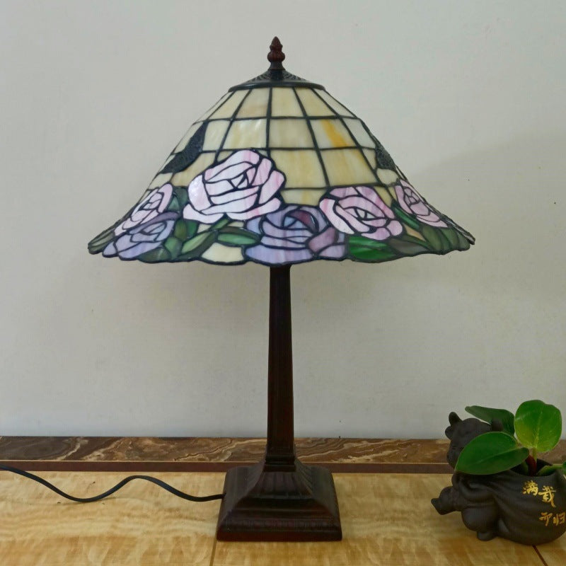Conical Square Glass Resin Table Lamp