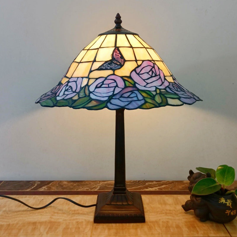 Conical Square Glass Resin Table Lamp